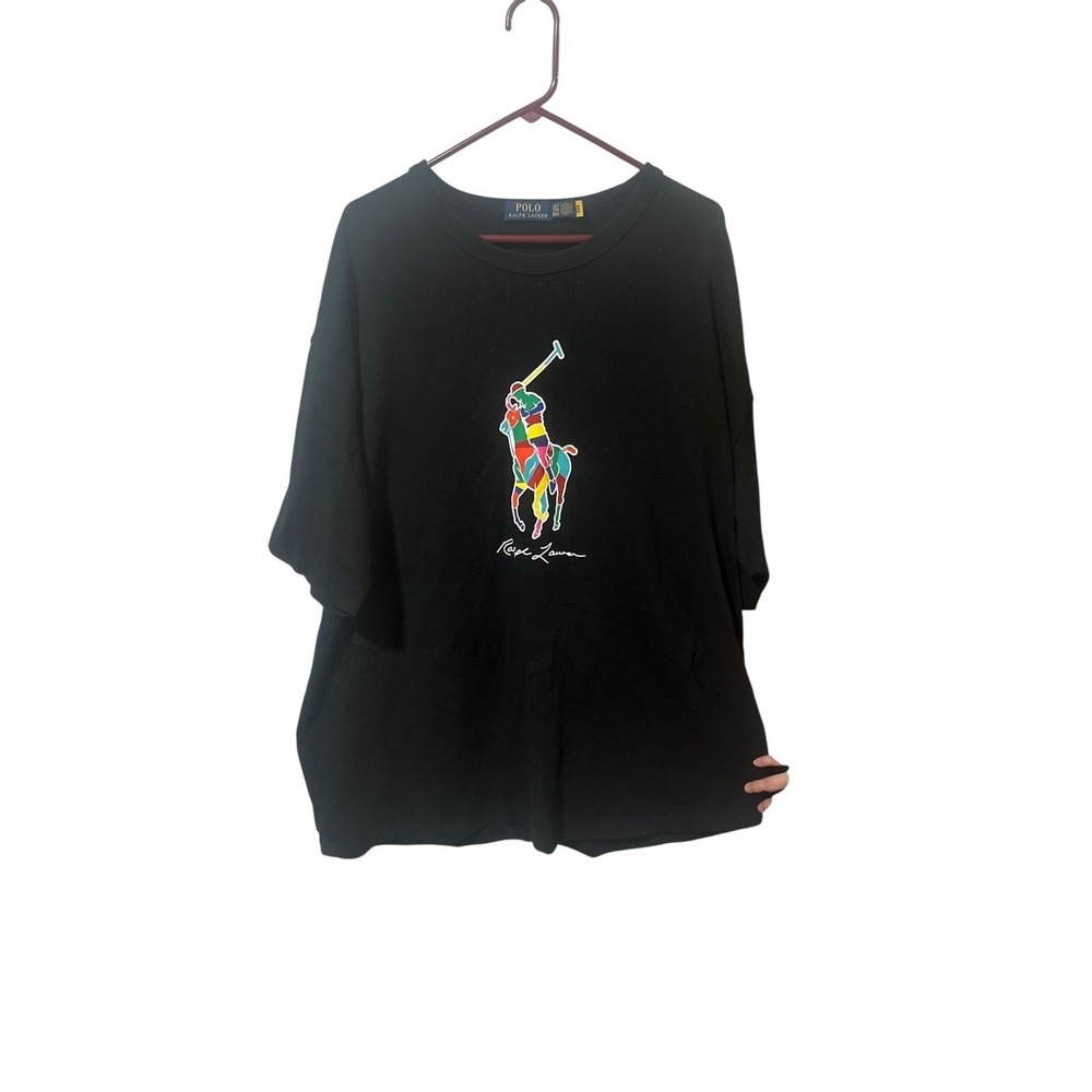 Polo Ralph Lauren Size 2X Big‎ Pony Sweater Jersey Shirt Black